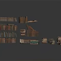 Stacked Books With Various Sizes And Different Colors On White Background 3d model