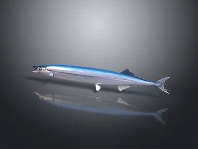 Sleek Silver Fish Shaped Household Decorative Item With Reflective Surface Design 3d model