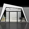 Modern China Textile Exhibition Booth With Glass Doors And Reception Counter
