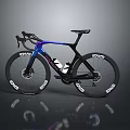 Sleek Black Racing Bicycle With Aerodynamic Frame Purple Blue Gradient And ENVE Wheels