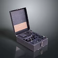 Tactical Weapon Explosive Device Inside Open Black Padded Case With Mechanical Parts 3d model