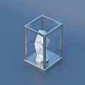 Transparent Metal Cube Frame With White Household Item For Daily Use