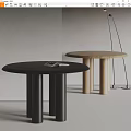 Modern GoPro Dining Table Solid Wood Dining Table 3d model