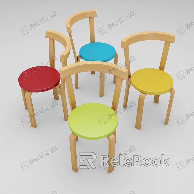 Modern children's chair children's stool with backrest model