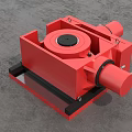 Red Heavy Duty Industrial Equipment With Square Frame Circular Top And Black Base