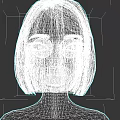 3D Game Movie Female Character With Black Short Hair Green Eyes And Stylized Face