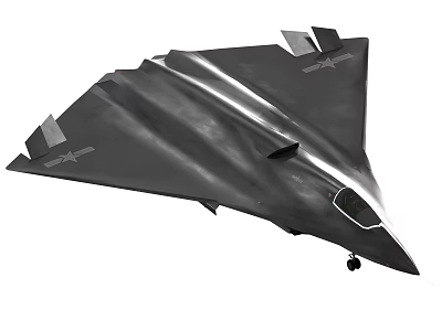 Advanced Stealth Fighter Jet With Sleek Fuselage And Angular Wings Design 3d model
