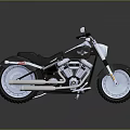Black Classic Cruiser Motorcycle With Leather Seat Chrome Details And Spoked Wheels