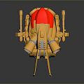 Yellow Mechanical Robot Character With Large Eyes And Four Legs Structure Design