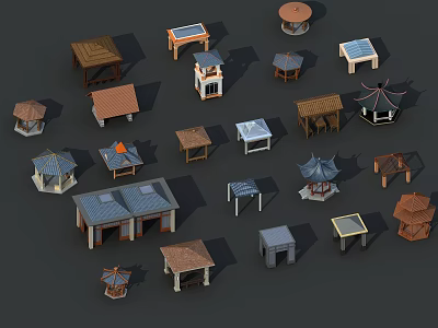Diverse Architectural Roof Models Featuring Traditional And Modern Design Styles 3d model
