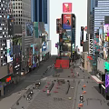 New York Times Square City Street High-rise Building Neon Light Billboard Modern Architecture 3d model