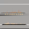 Electronic Flame Fireplace With Modern Decorative Design And Realistic Flames Effect 3d model