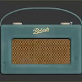 Vintage Blue RetroSound Computer With Portable Handle And Control Knobs