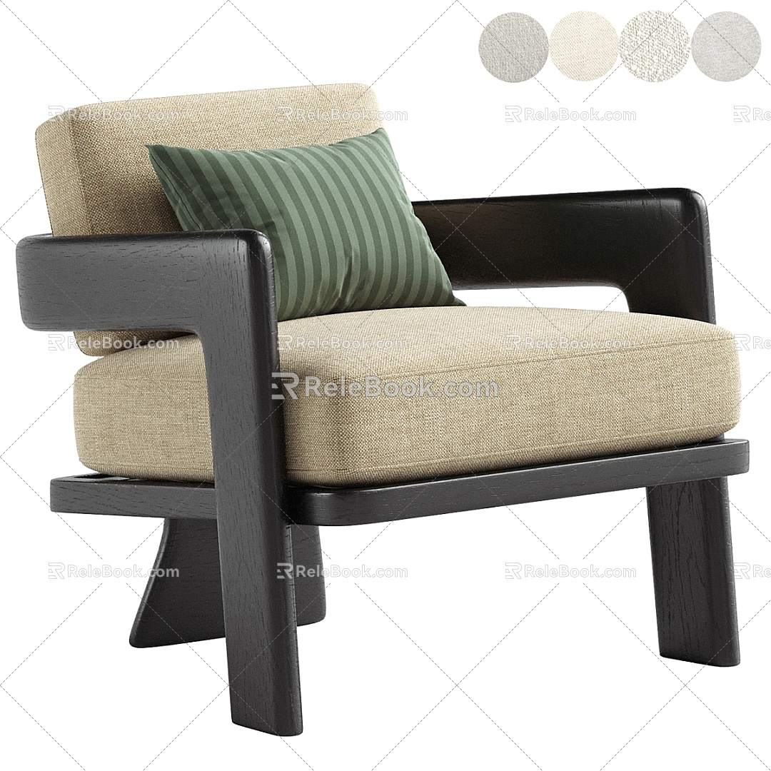 Modern Sofa Chair Fabric Leisure Chair 3d model