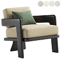 Modern Sofa Chair Fabric Leisure Chair 3d model