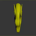 Stylized 3D Dragon Character Head Featuring Orange White Color Brown Horns and Green Eyes