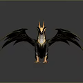 Game Film Mythical Dragon Character With Gold Black Horns Wings Ornate Details