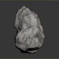 Two Natural Stone Rocks With Rough Reflective Surface Texture On Gray Background