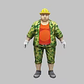 Game Character Miner 3d model