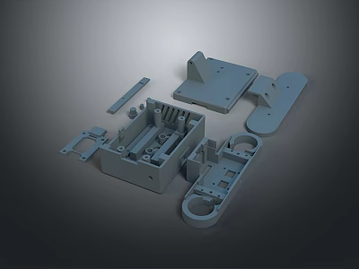 Gray Plastic Household Items Parts For Home Assembly And Repair Components 3d model