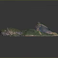 Detailed 3D Rugged Terrain Featuring Lush Green Vegetation And White Coastal Edges