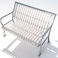 Contemporary Metal Leisure Chair Featuring Slatted Seat And Armrests For Outdoor Spaces