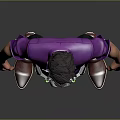 Man Wearing Purple Shirt Gray Pants And Green Belt In 3D Character Standing Pose