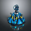 Turret Turntable Railgun Sci-fi Tower Defense Game Tower Defense Sci-fi Turret Game Turret Game Battery 3d model