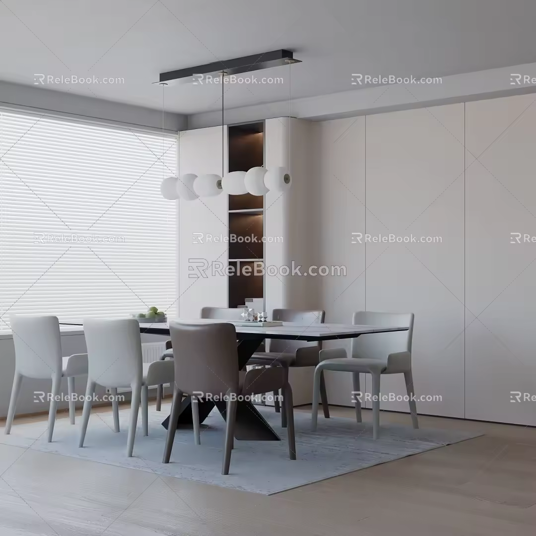 Modern dining table 3d model