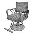 Elegant Modern Leather Armchair with Gold Metal Armrests and Round Base Design