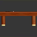 Classic Wooden Billiard Table With Green Felt Surface Balls And Cues For Home Entertainment
