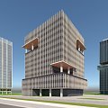 Modern High-rise Office Building Modern High-rise Apartment Modern High-rise Hotel Aerial Greening 3d model