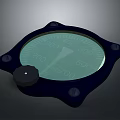 Round Pressure Gauge With Blue Casing Scale Markings Adjustment Knob And Transparent Cover