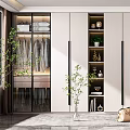 Modern Wardrobe Design With Glass Doors Lighting Hanging Area And Storage