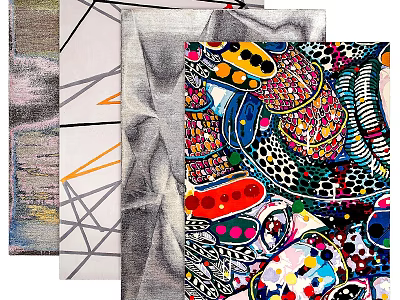 Colorful Square Rugs With Abstract Art Patterns And Geometric Designs For Home Decor 3d model