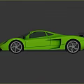 Green Sports Car With Sleek Modern Design Rear Spoiler Aerodynamic Body And Reflective Surface