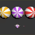 Colorful Hot Air Balloons Play Equipment Featuring Red White Yellow Purple And Cartoon Character Baskets