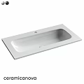White Rectangular Countertop Washbasin With Smooth Surface And Modern Design