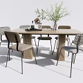 Modern Dining Table and Chair Combination Dining Table and Chair 3d model