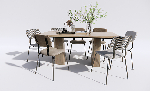 Modern Dining Table and Chair Combination Dining Table and Chair 3d model