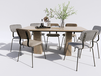 Modern Dining Table and Chair Combination Dining Table and Chair 3d model