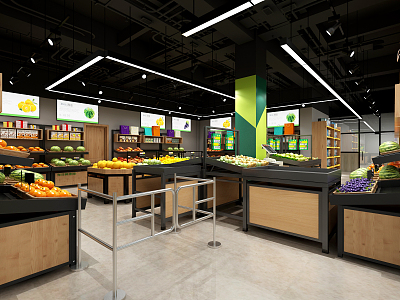 Modern Supermarket 3d model