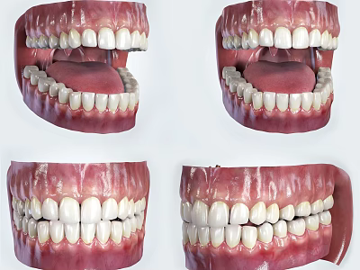 Detailed Human Teeth Model Displaying Gums Tongue And Oral Structure From Various Angles 3d model