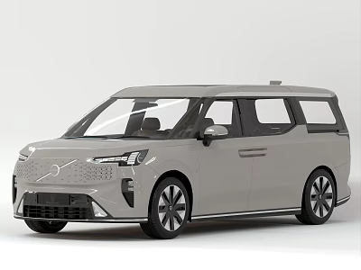 Silver Modern MPV Car With Sleek Exterior Design Distinct Front Lights And Stylish Wheels 3d model