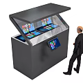Interactive Commercial Kiosk With Multiple Screens And Touchscreen Display For Business Use 3d model
