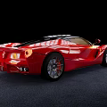 Red Sports Car With Convertible Top And Sleek Design On Dark Floor