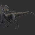 Realistic 3D Dinosaur Reptile Model With Sharp Teeth Yellow Eyes And Spiked Back