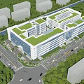 Modern Industrial Plant With Green Roof And Multi Story Structure Surrounded By Greenery