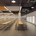 School Spacious Modern Classroom With Neat Desks Chairs Bright Lighting And Whiteboard