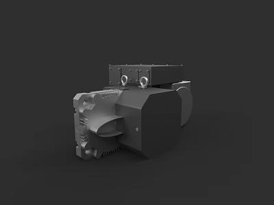 Gray Mechanical Component 3D Model With Complex Structure And Gear Details 3d model